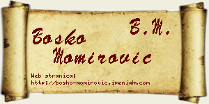 Boško Momirović vizit kartica